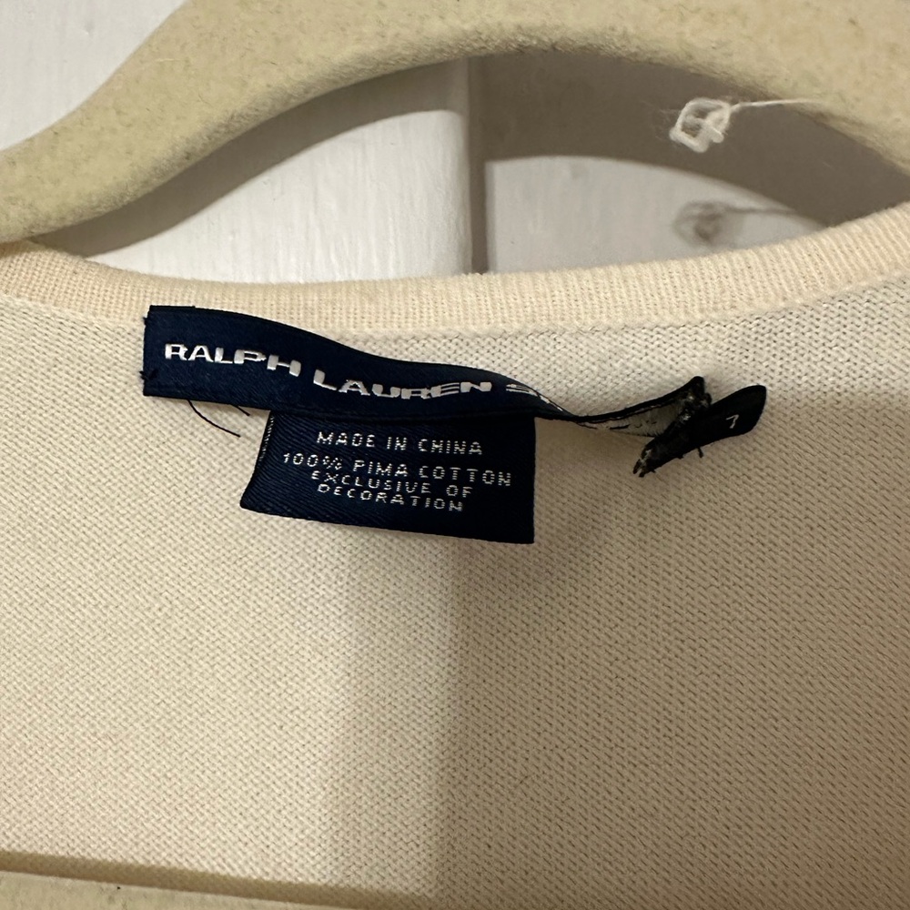Ralph Lauren Sport Ivory Knit Sweater - 100% Pima Cotton - Picture 3 of 4
